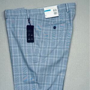 Alfani Men's Slim-Fit Plaid Suit Pants, Blue 36x32 $135